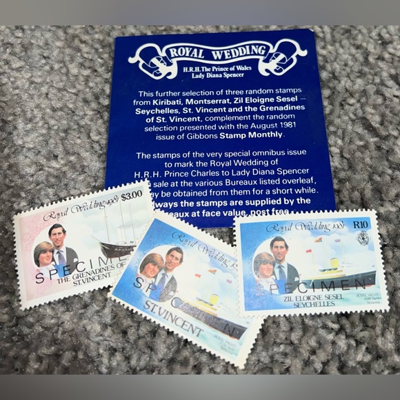 Other - $15 ROYAL WEDDING THREE PIECE STAMP SET. VINTAGE. $15 if bundled